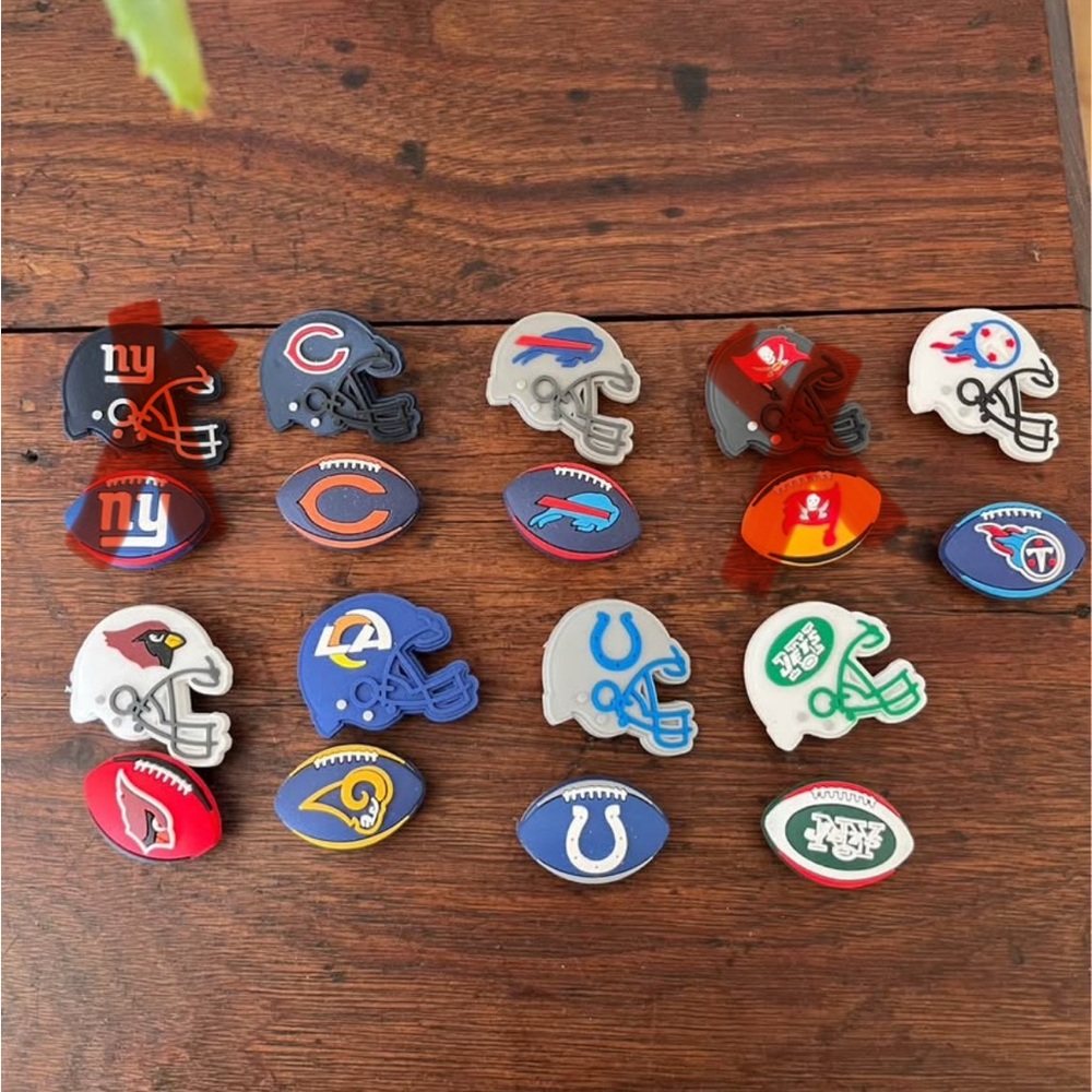 NFL Team Helmet and Ball Shoe Charms
